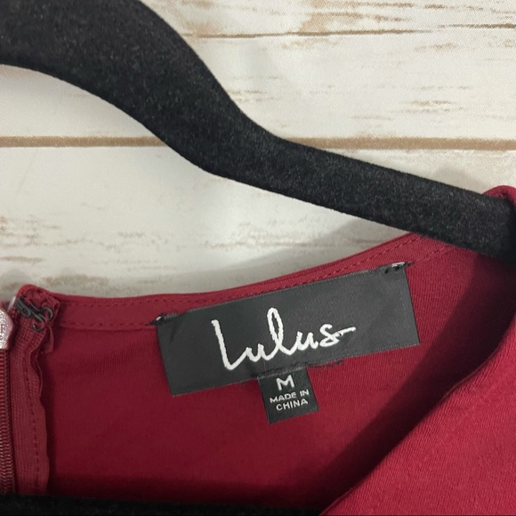 Lulu’s Burgundy Cumulonimbus Skater Dress NWT - Picture 4 of 8